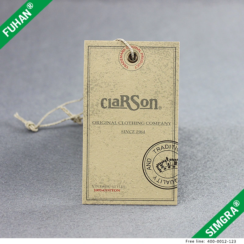 Kraft Paper Jeans Hangtag Rectangle Vintage Swing Tag