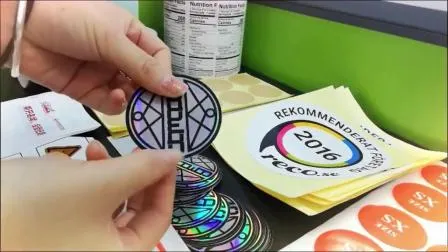 Etiqueta adhesiva impresa con logotipo personalizado barato en Guangzhou