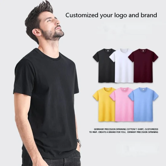 Customizde Logo Más Color Camiseta de manga corta Camiseta de algodón Camiseta unisex