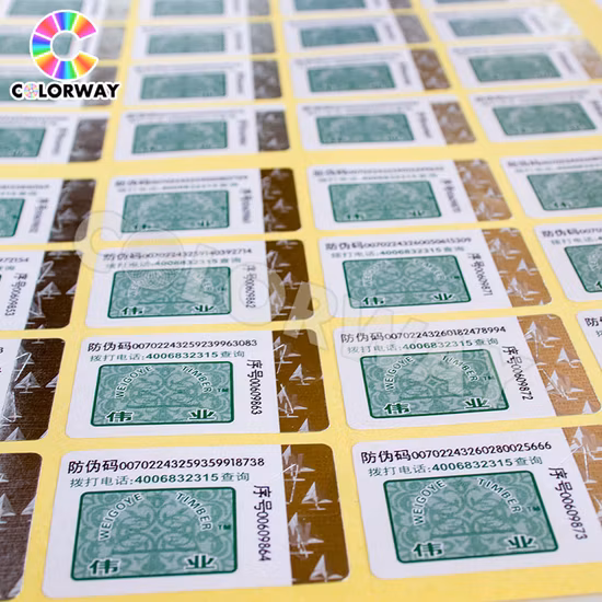Número de serie a prueba de agua Código Qr Rasguño Impreso Vacío A prueba de manipulaciones Adhesivo dorado plateado Anti